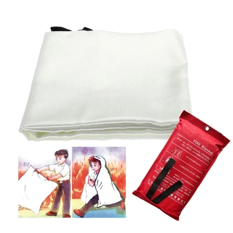Fire Blanket Fiberglass Fire Blanket 1.5M x 1.5M fireproof blanket glass fiber fireproof flame retardant emergency survival shelter fireproof emergency blanket