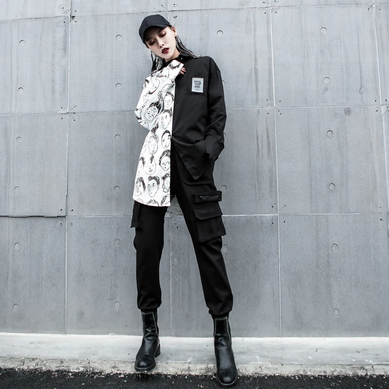 ELFSACK Puprple Panda Print Knit Korean Pullover