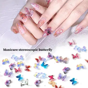 

1Bag Butterfly Shape Handmade 3D Metal Nail Art Decorations Natural Butterfly Charms Nail Designs UV Gel Polish Accessories