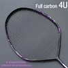 Professional Max 30 Pounds 4U V-Shape Badminton Racket Strung Full Carbon Fiber Racket Offensive type Single Racquet With String ► Photo 2/6