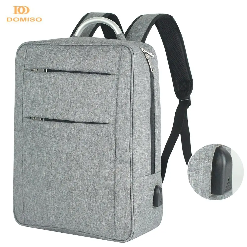 DOMISO мужской ноутбук рюкзак для путешествий с алюминиевой ручкой бизнес-usb Зарядка для колледжа студентов школы сумки через плечо