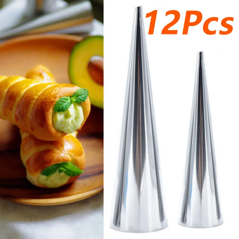 Конусные формы Cannoli из нержавеющей стали 12 шт. рогово образные для выпечки кремов