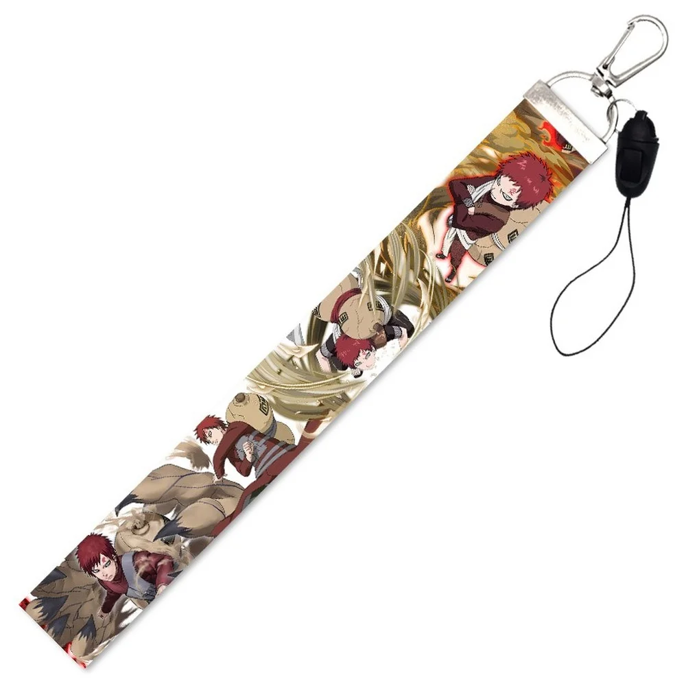 Gaara Keychain Anime Accessories Narutos Neck Strap Phone Chain Rope for Mobile Work Id Card Bag Lanyard Cartoon Jewelry Gift