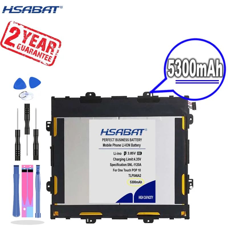 Новое поступление [HSABAT] 5300mAh TLP046A2 Сменный аккумулятор для Alcatel One Touch POP 10 / (9 6) |