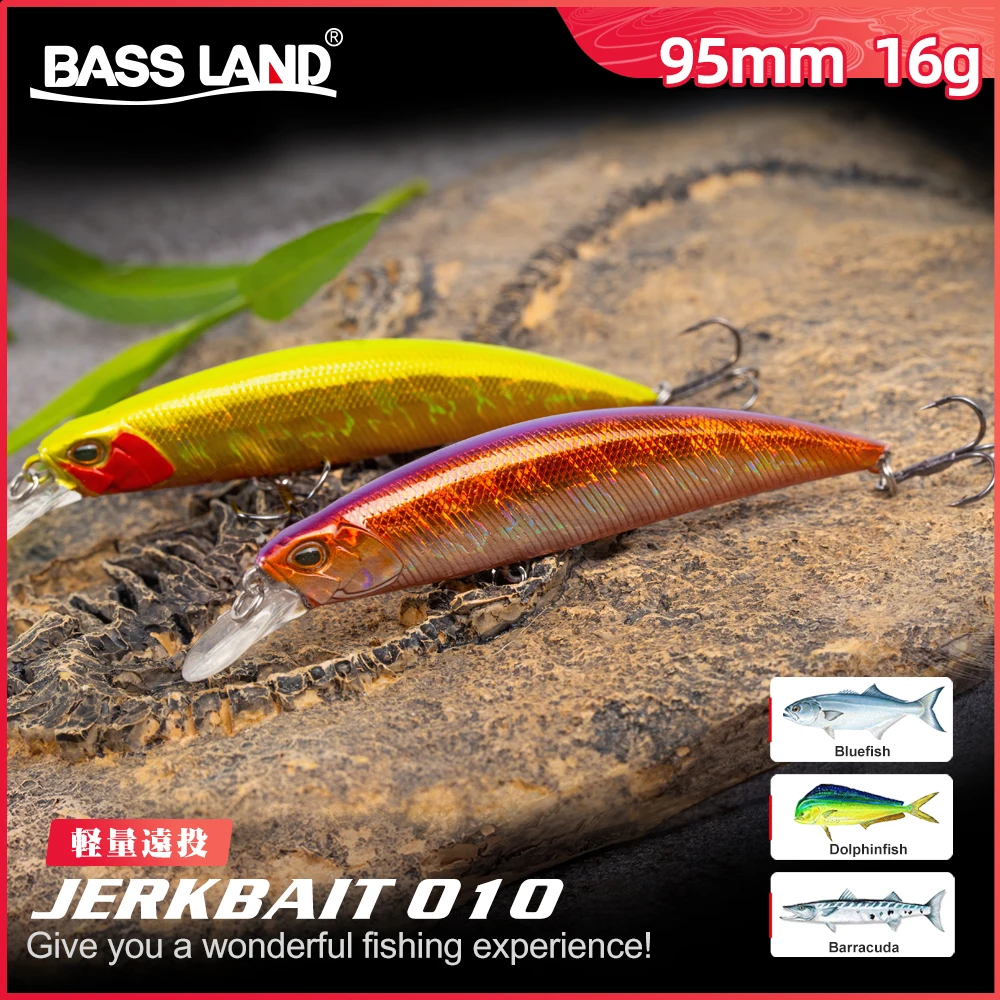 

Bassland SPEARHEAD RYUKI 70F Sinking MINNOW Fishing Lures 95mm 16g Artificial Hard Baits Jerkbait Bass Trout Fishing Tackle