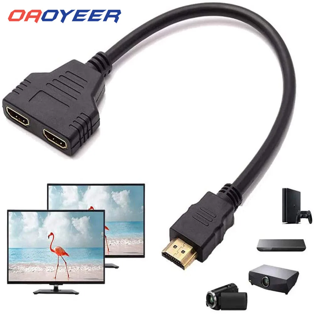 30cmHDMI-compatible Splitter Cable 1 Male To Dual HDMI-compatible 2 Female Y Adapter in HD LED LCD TV | Компьютеры и офис