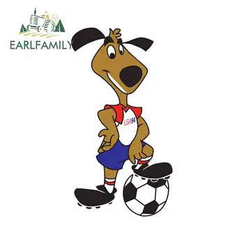 

EARLFAMILY 13cm x 7.0cm For Football Soccer Mascot Cartoon Decal Car Assessoires Stickers Windshield Body For Car Decoration