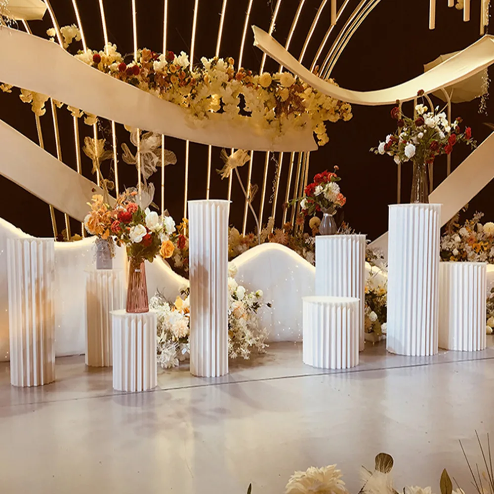 

Paper round pillar Round Mousse Cake Boards Gold Paper Cupcake Dessert Displays Tray Wedding Birthday Pastry Decorative Kit