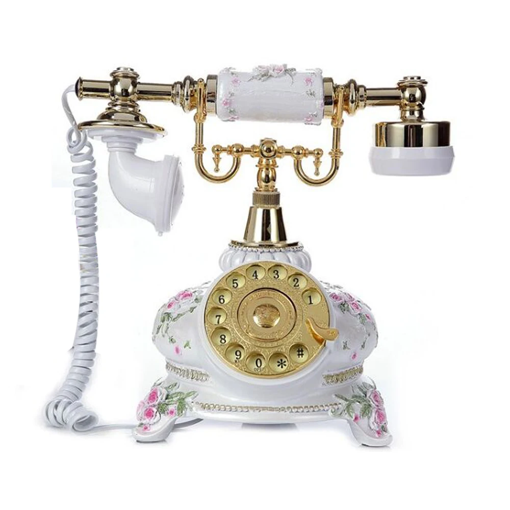 BERING Antique Telephone Creative Retro Decorative Phone Resin Rotary Dialing Telephone 689789220191 