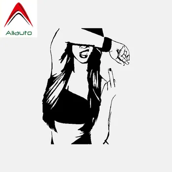 

Aliauto Personality Car Sticker Cool Girl Erect Middle Finger Auto Motorcycles Accessories PVC Decal for VW Polo Lada,17cm*13cm