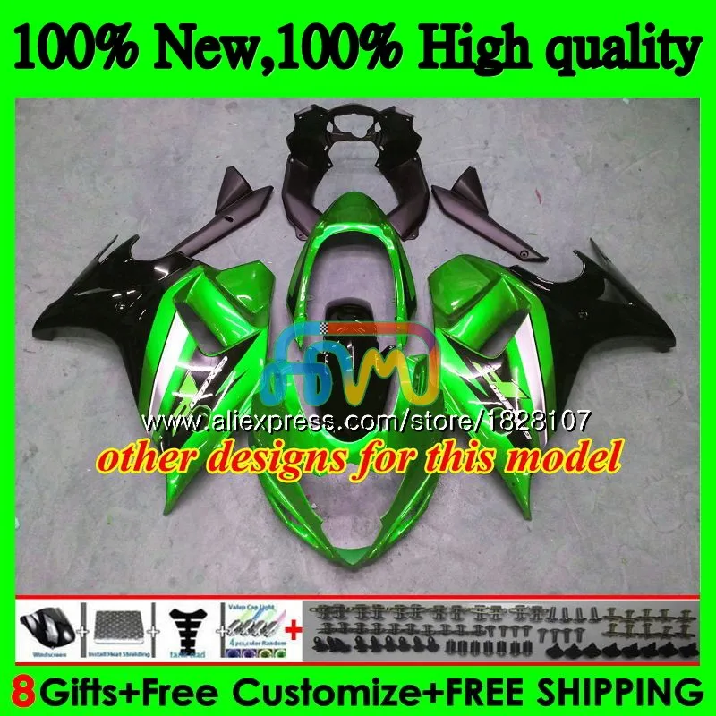 650 комплект для SUZUKI GSXF 650 GSX650F 08 09, 10, 11, 12, 13, 14, блеск для губ зеленый 45BS. 59 GSXF650 2008 2009 2010 2011 2012 2013 обтекатель