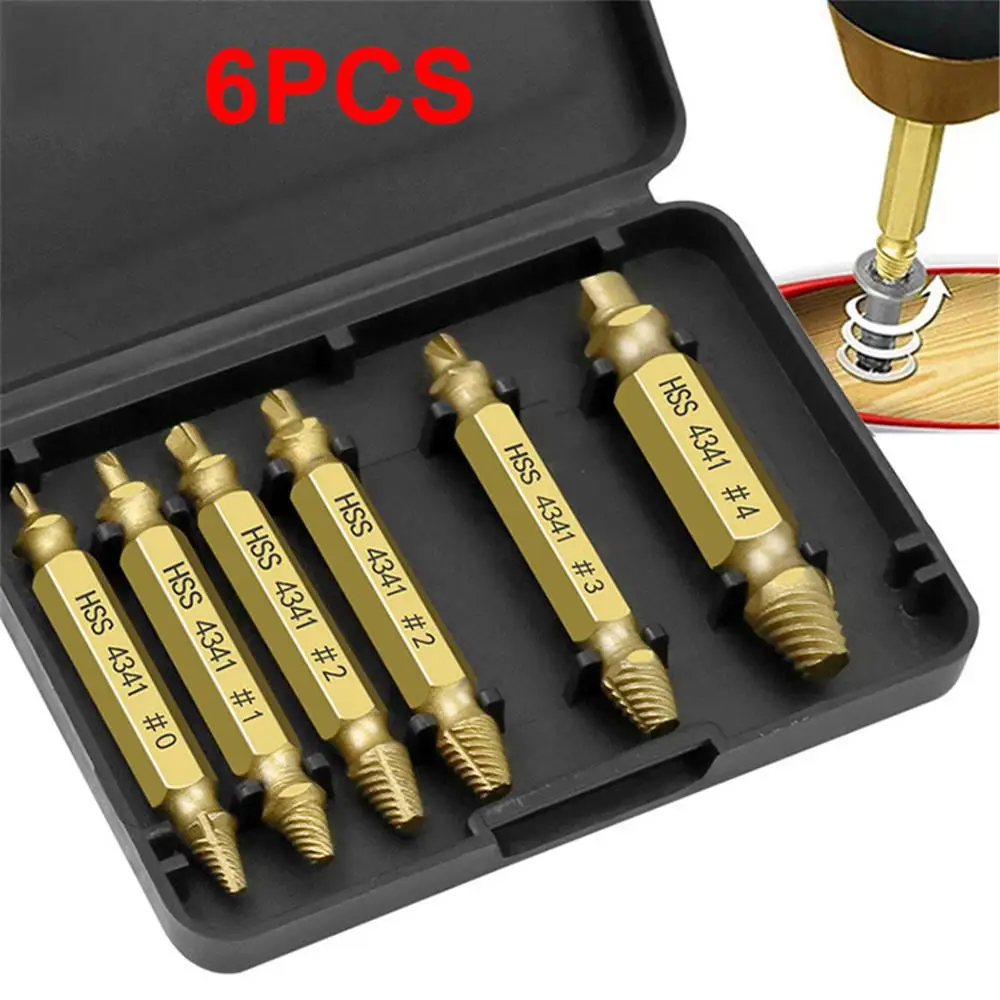 6cps/Set Screw Extractor HSS Drill Bit Set Broken Head Screw Removal Tool Bolt extractor Breaker Screw Remover Stripping Tool|Drill Bits| - AliExpress
