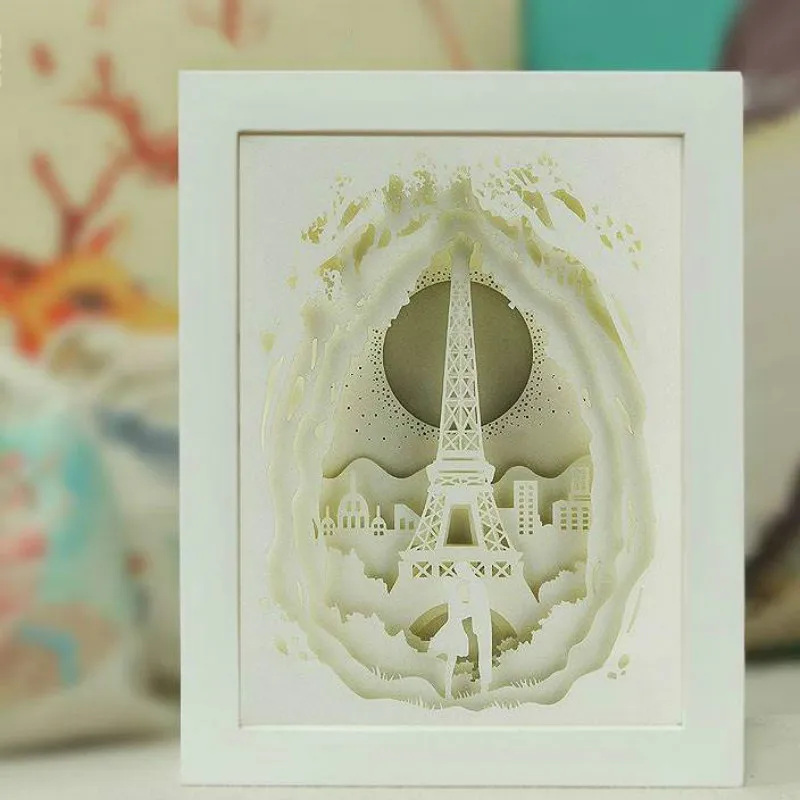 Новинка ночник Totoro атмосферная лампа для резьбы по бумаге 3D декоративная с