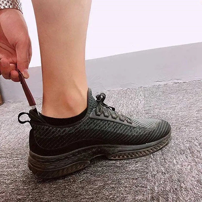 

Durable Shoehorn Shoe Horn Stainless Steel Foldable PU Leather Handle Easy to Carry Quality Shoes Accessories For Men Women