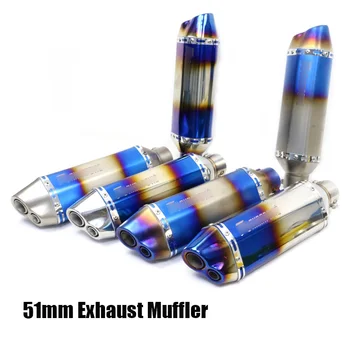 

Motorcycle Blue Exhaust Muffler Silencer Escape Tip Tail Pipe Slip on 38-51mm Universal Dirt Bike ATV Moto