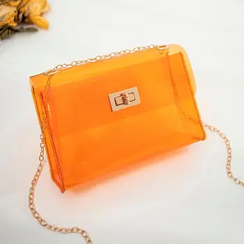 

Fashion Lady Shoulders Jelly Package Letter Purse Mobile Phone Messenger Bag