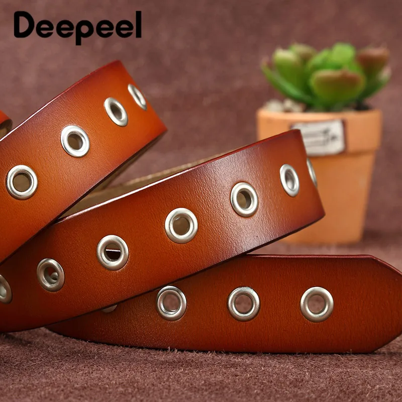 Deepeel, 1 шт., 2,8 см* 95 см-115 см, панковский ремень с заклепками, женский ремень из натуральной кожи, большой длинный модный ремень с джинсовым поясом YK652