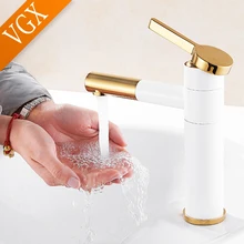 

VGX Bathroom Sink Faucets 360 Rotation Spout Basin Mixer Tap Hot&Cold Faucet Water Taps Crane Brass Chrome Golden Black F623-101