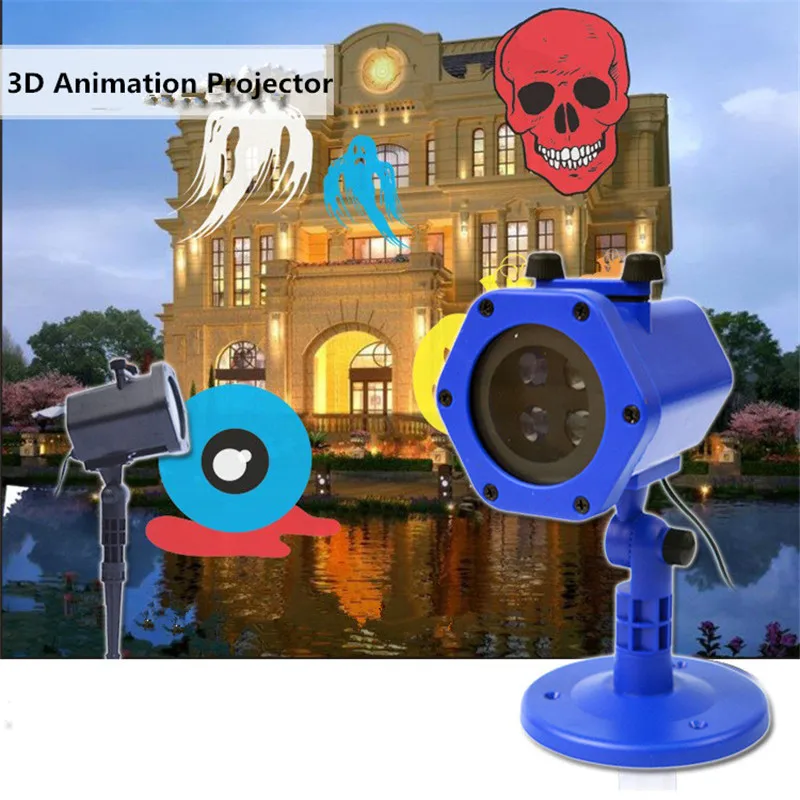 Открытый 3D анимационный проектор лампа садовый декоративный фонарь рождественские огни Снежинка узор