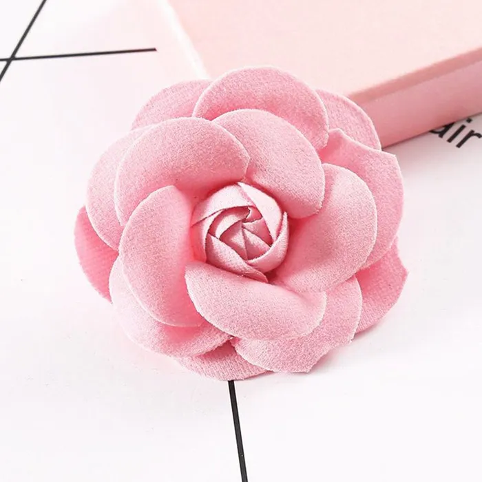 Pink 4 шт. волокно кожаный цветок розы орнамент домашний текстиль; бант для волос ручной работы декоративные принадлежности одежды материалы для поделок DIY - Цвет: Pink