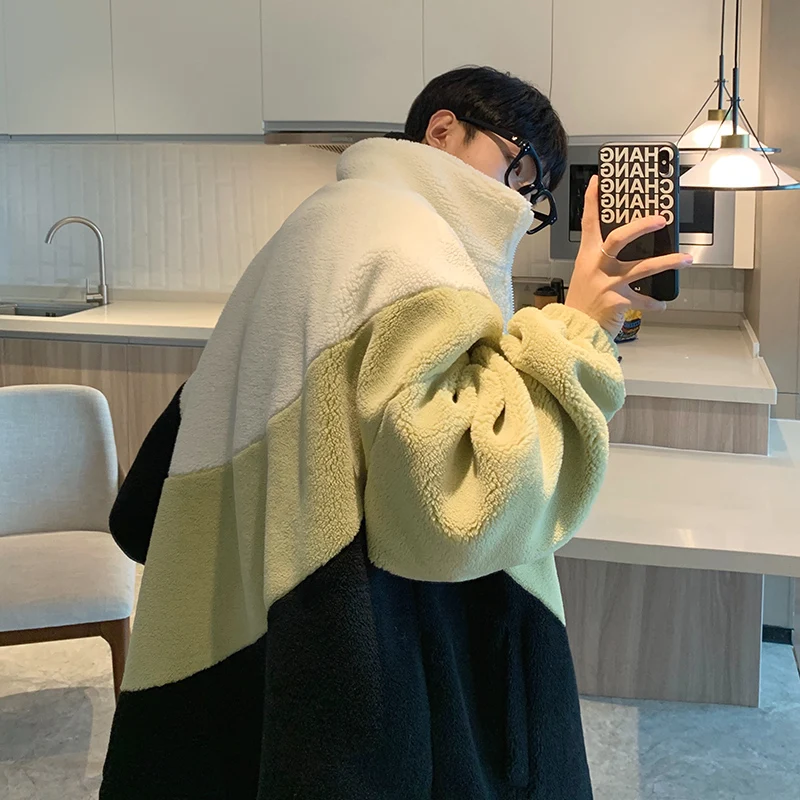 

Lamb wool coat male 2021 new loose trendy brand lamb wool cotton jacket