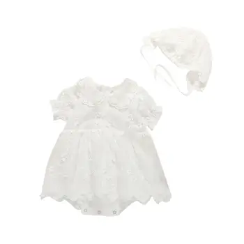 

Newborn Baby Girls Romper Ruffles Tutu Dress Outfits Lace Bonnet Toddler Outfit Baby Baptism Dress