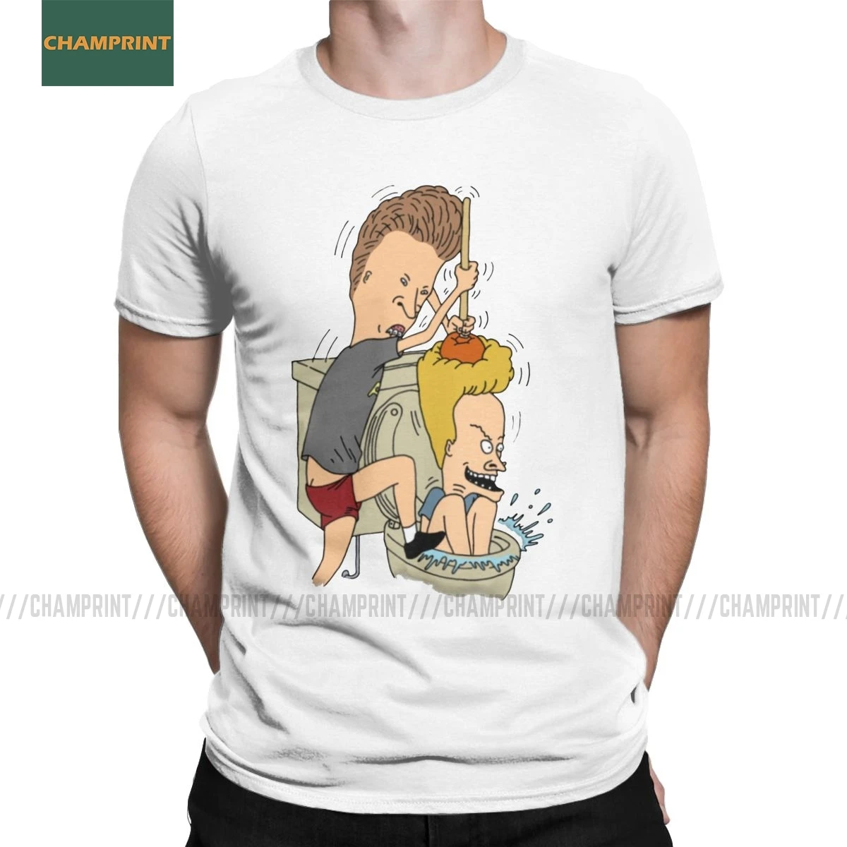 Beavis Butthead Toilet Fun футболки для мужчин старый мультфильм рок комикс Панк Металл забавные хлопковые футболки с коротким рукавом Подарок Идея Топы