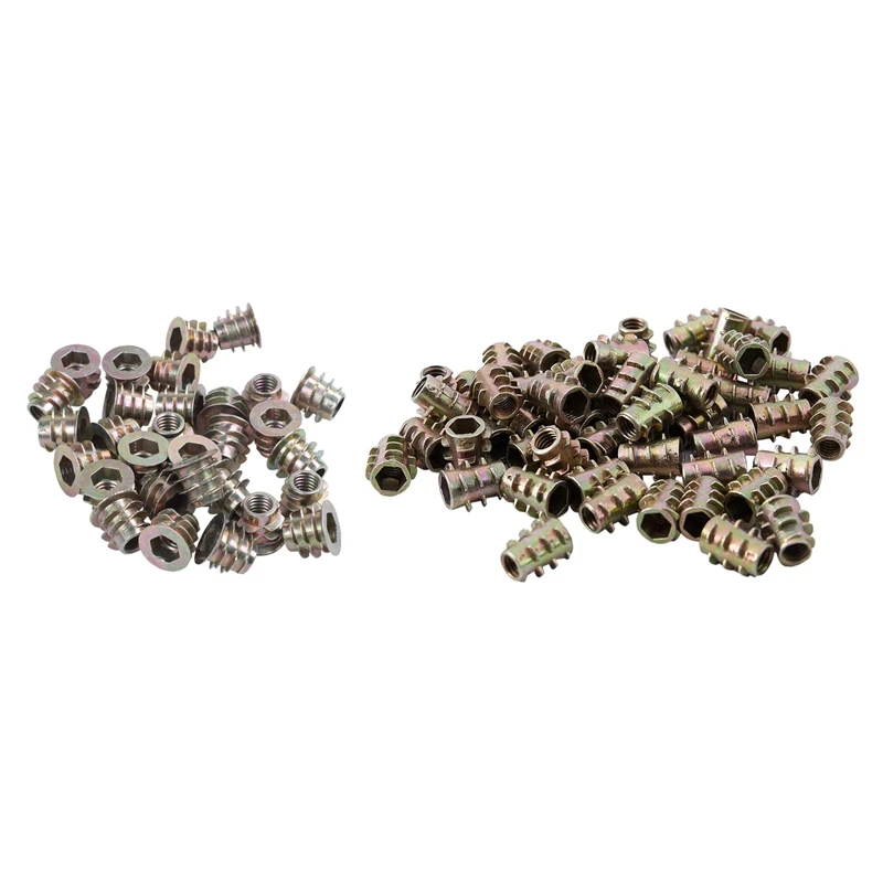 

30 Pcs M6X10mm Hex Socket Screw in Thread Insert Nut for Wood with 50 Pcs M4X10 Hex Socket Zinc Alloy Screw in Threaded Insert N