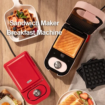 

220 Electric Sandwich Maker Timed Waffle Maker Toaster Baking Takoyaki Pancake Multifunctional Breakfast Machine Cooking Tools