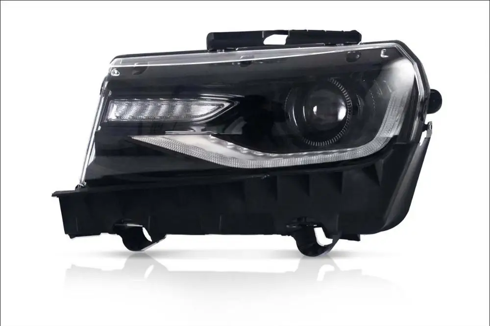 Vland завод для автомобиля красочные фары Для Camaro светодиодный налобный фонарь с поворотным сигналом с последовательным индикатором - Цвет: Black white