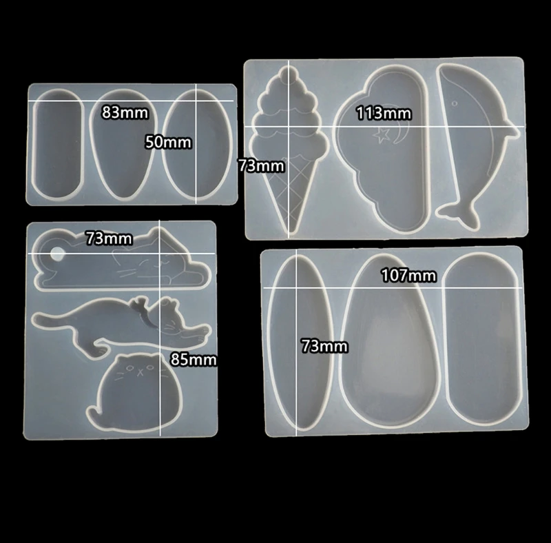 4 шт. заколка в виде геометрических фигур для кошек ювелирные изделия из смолы