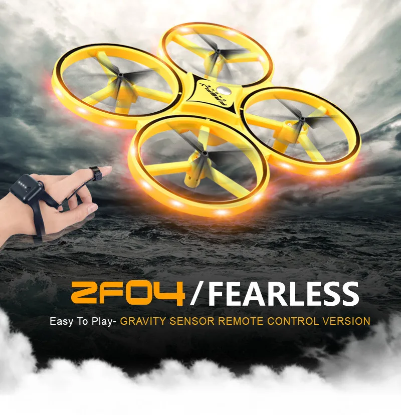 

UFO Flying Saucer With Watch Wristband Control Mini Drone Wristband RC Quadrocopter With Hand Control Obstacle Avoidance UAV