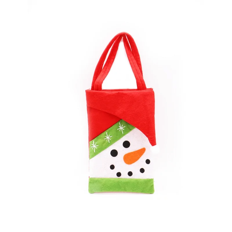 snowman gift bag 2 шт. Рождественский Подарочный мешок Санта-Клауса, конфетная Портативная сумка, рождественские украшения для дома, год, подарки 22X15 см - Цвет: snowman gift bag