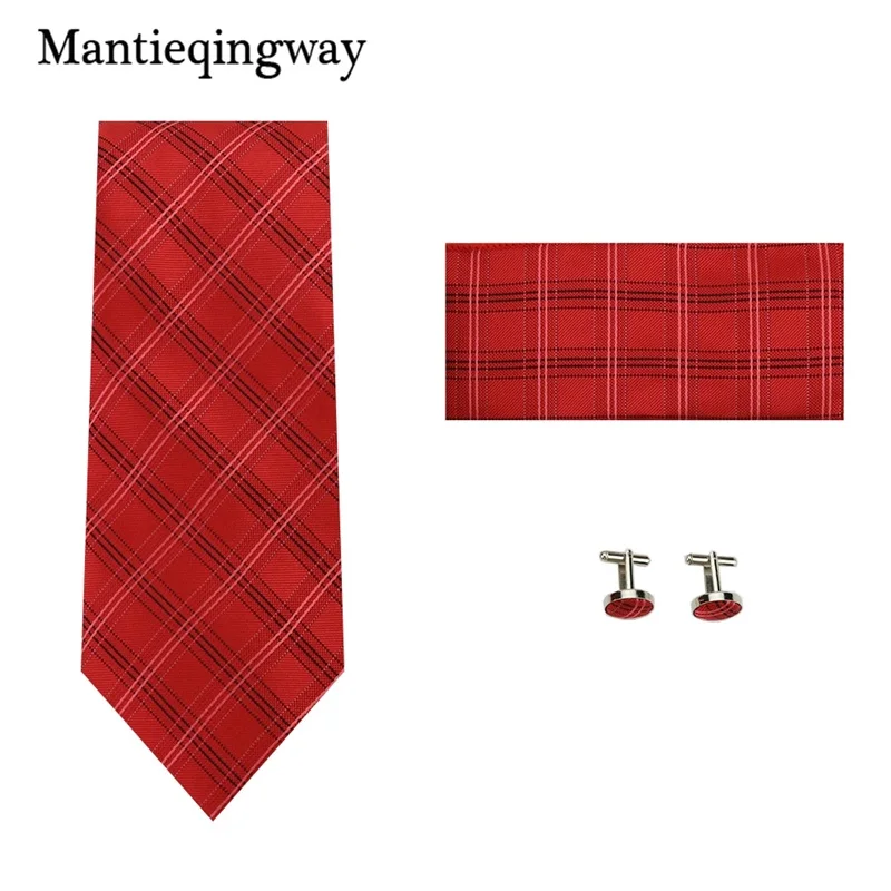 Mantieqingway для мужчин галстук, шейный платок и запонки набор для свадьбы Пейсли носовой платок с цветочным узором галстук для мужчин полиэстер 8,5 см шейный галстук