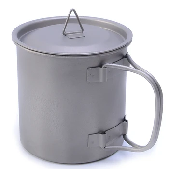 

Titanium Water Cup 400ml Mug with Folding Handles for Outdoor Picnic Camping WHShopping