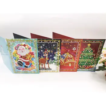 

New 5D DIY Diamond Painting Santa Claus Diamond Embroidery Children Cartoon Elk Christmas Decoration Home Gift