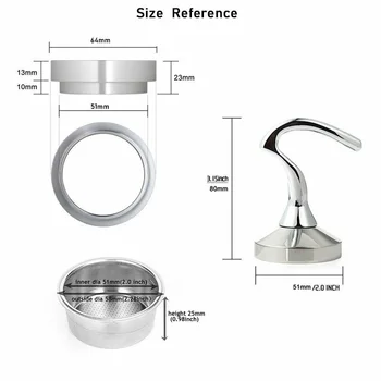 

51MM Filter Basket Coffee Tamper Cup Dispensing Ring For Breville Delonghi