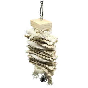 

Bird Parrot Chewing Bite Bell Toy Cage Swing CornCob Cuttlefish Bone Molar Toys 67JB