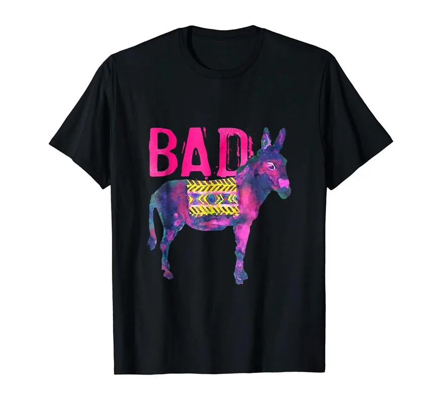 Bad Donkey/Милая Черная футболка из 100% хлопка с принтом популярная футболка|Футболки|