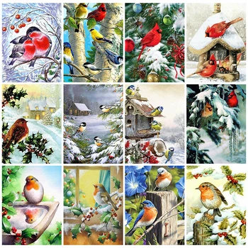 

Huacan 5D DIY Diamond Painting Animal Diamond Embroidery Sale Bird Mosaic Cross Stitch Children's Room Decor