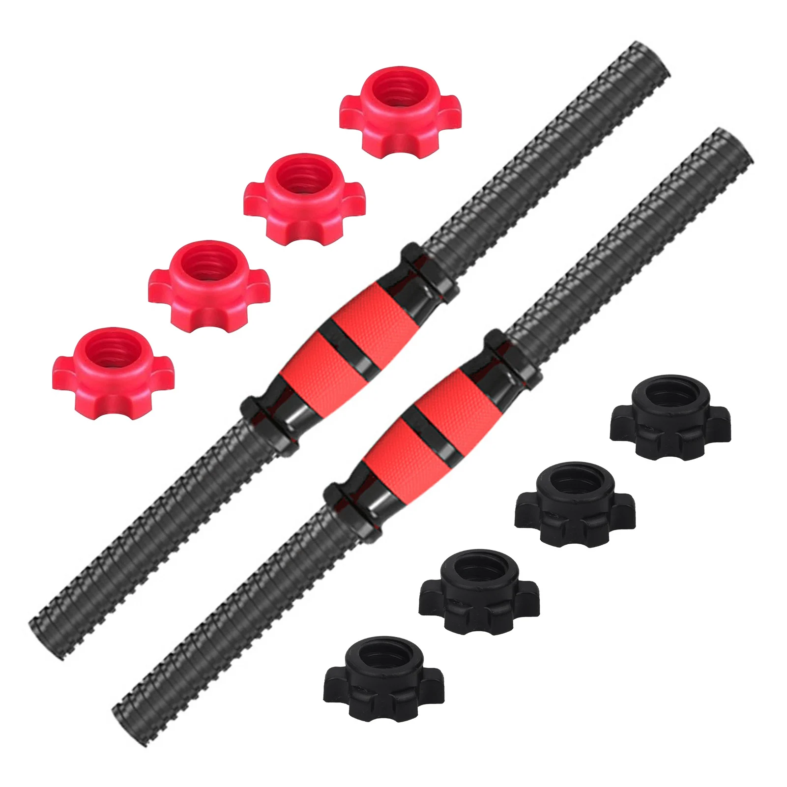 1Pair 35CM Dumbbell Bar Barbell Bars Dumbbell Connecting Steel Tube With Non-Slip Grip Surfaces Standard With Spinlock Collars dumbbell bars,barbell bar