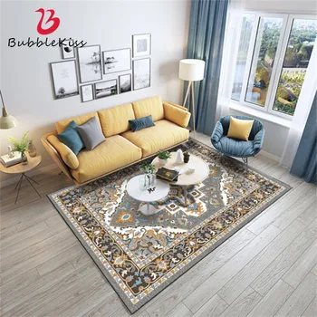 

Bubble Kiss Classical European Style Flower Pattern Rug Home Soft Crystal Velvet Carpets For Living Room Bedroom Decor Floor Mat