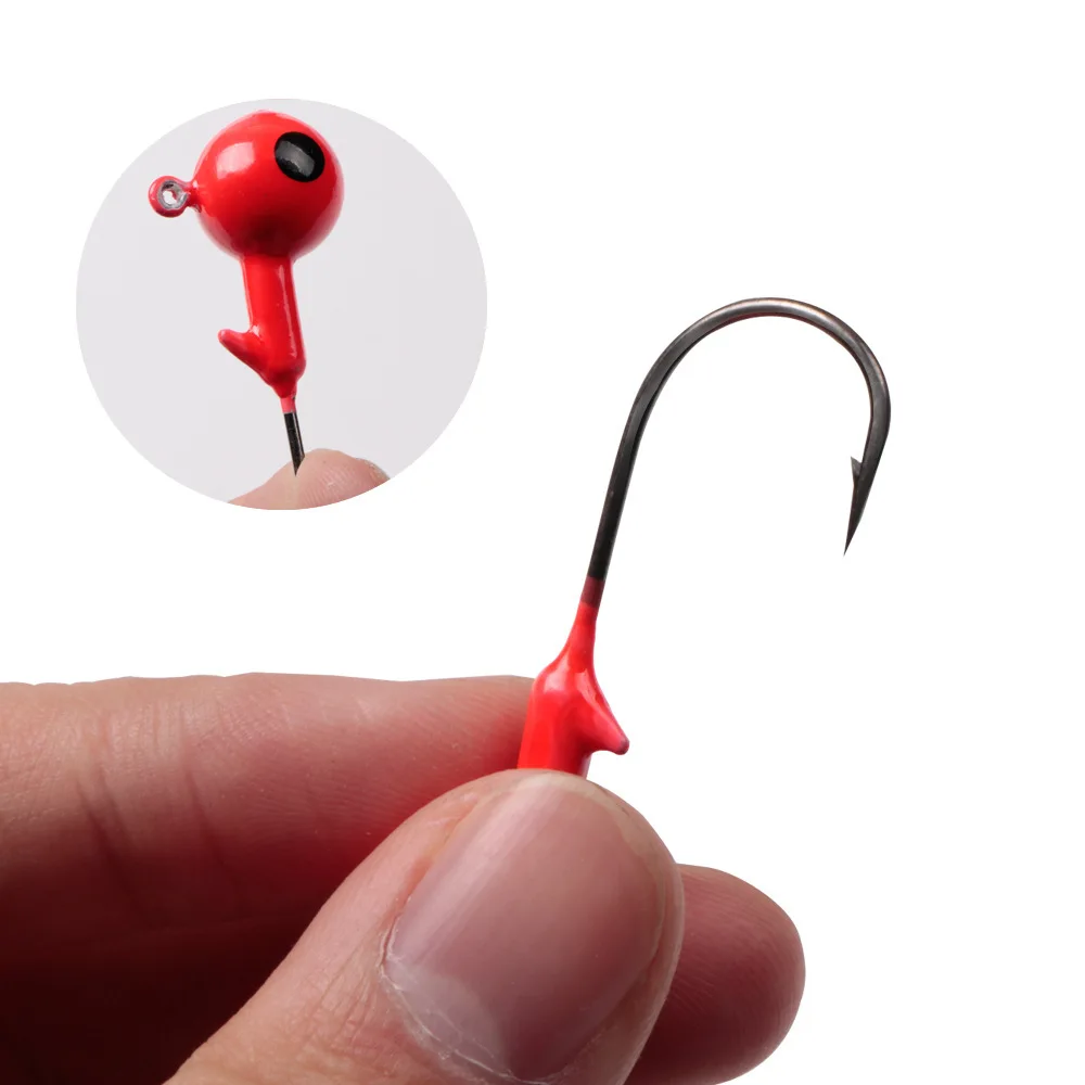 10pcs Jig Head Hook1.75g 3.5g 5g 7g 10g 12g 14g 18g Fishing Hook colored  Jig Lure Hard Baits Soft Worm Fishing Tackle