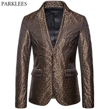 Мужской Роскошный Блейзер с пуговицами и цветочным принтом, модный костюм, Блейзер, большие размеры, Мужские Танцевальные сценические костюмы для свадебной вечеринки