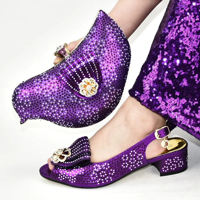 Туфли в африканском стиле и сумочки в тон, украшенные Стразы итальянская обувь и сумочка в комплекте; Свадебная вечеринка роскошная дизайнерская обувь для женщин