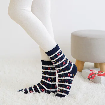 

3pairs Women Warm Colorful One Size Comfortable Adult Cotton Blend Autumn Winter Cute Cartoon Christmas Socks Gift Comfy Funny