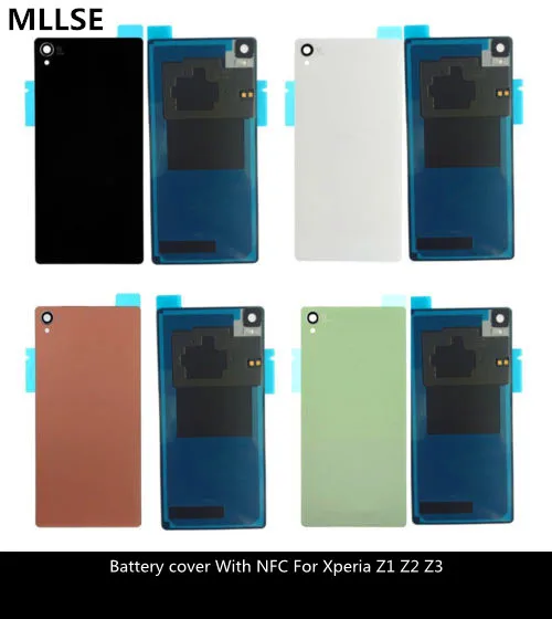 

Rear Back Glass Battery Cover NFC For Sony Xperia Z1 Z2 Z3 Compact Battery Back Door Cover Case Housing With NFC Sticker LOGO