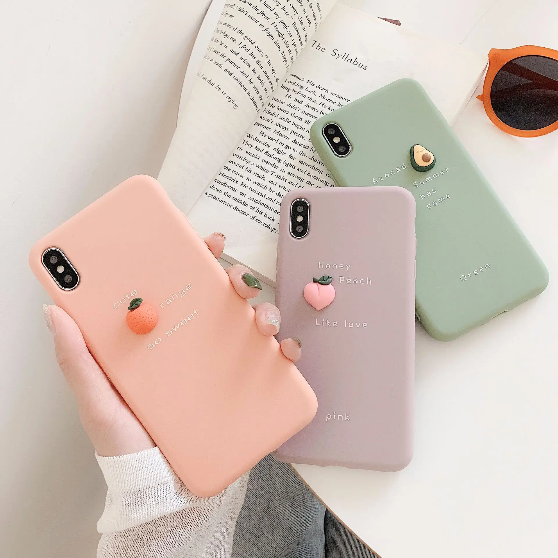 3D Cute Cartoon Fruit Orange Avocado Strawberry Phone Case For iPhone 11 Pro Max X XS XR 7 8 Puls Cases Soft Silicone Cover |