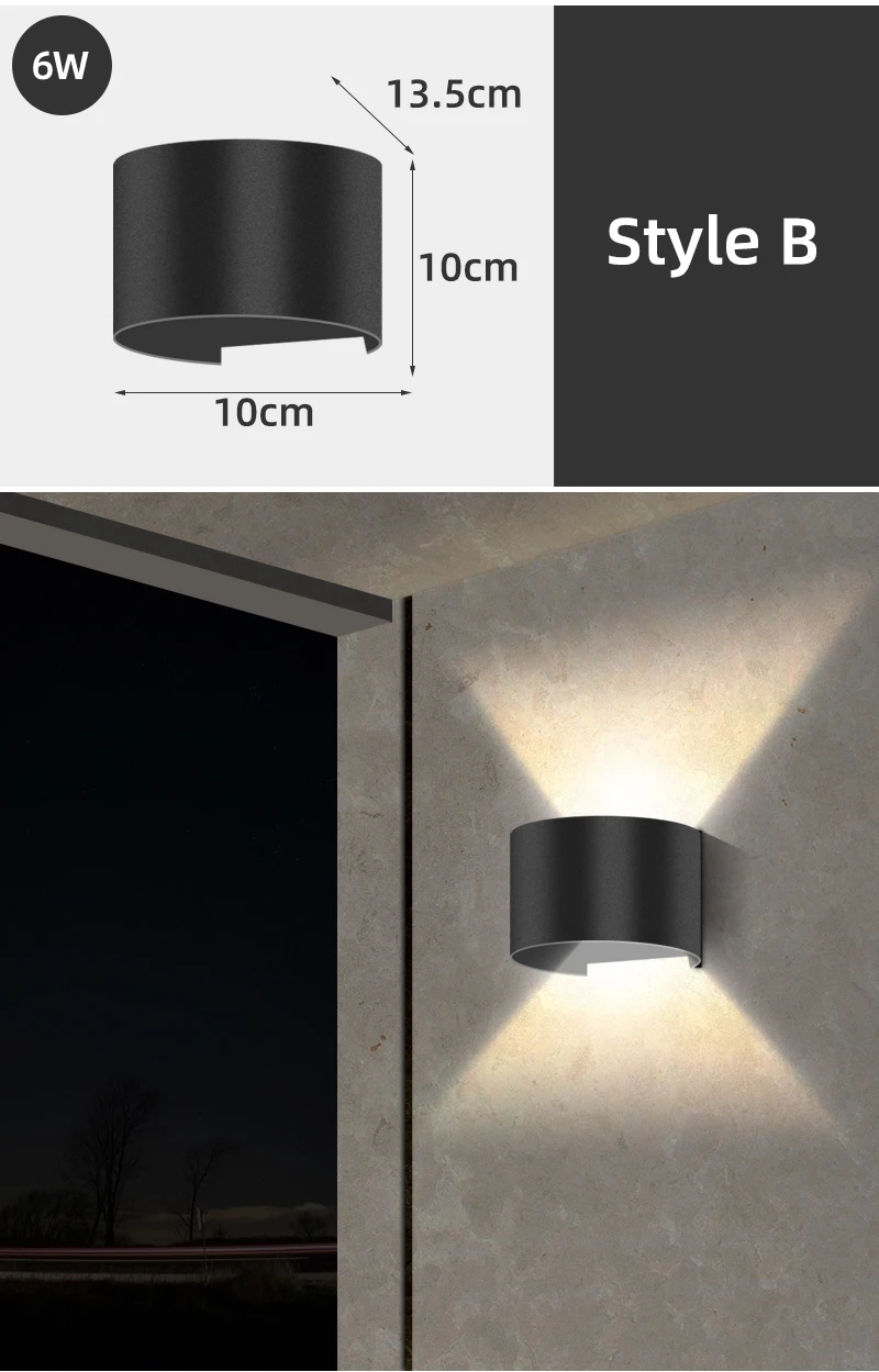 LED Wall Lamps IP65 Waterproof Indoor Outdoor Lighting Aluminum Wall Light For Home Bedroom Bedside Living Room Led Garden Porch black wall lights