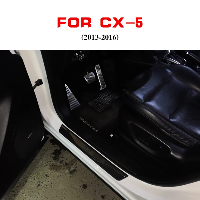 Подходит для Mazda CX-5 Cx5 2013 seuil de porte plaint de seuil bienvenue pedale en acier inoxydable voiture style ac